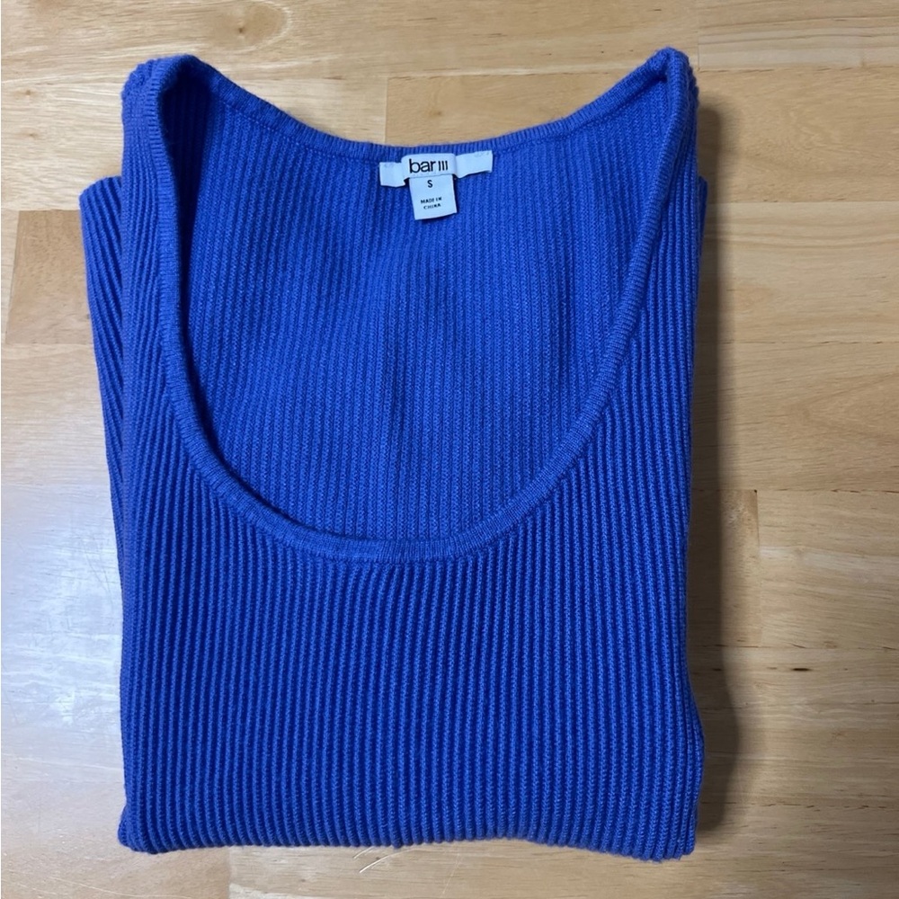 Bar III Vibrant Blue Short Sleeve Top
